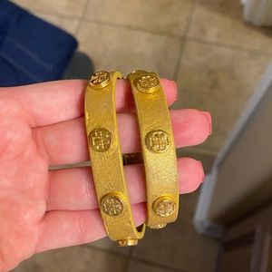 Tory Burch Gold Leather Wrap Bracelet